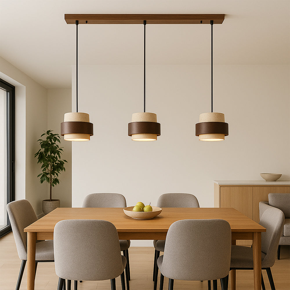 Stone Barrel Pendant Lamp With Focused Directional Lighting
