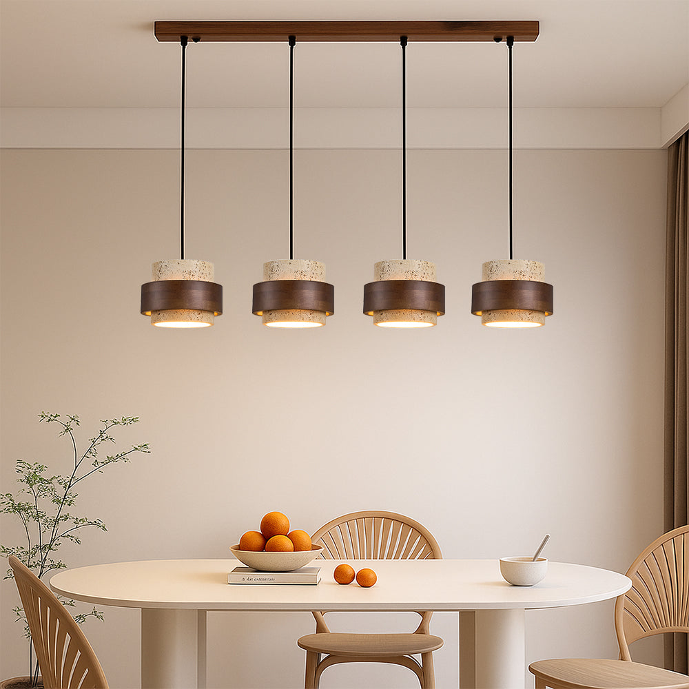 Stone Barrel Pendant Lamp With Focused Directional Lighting