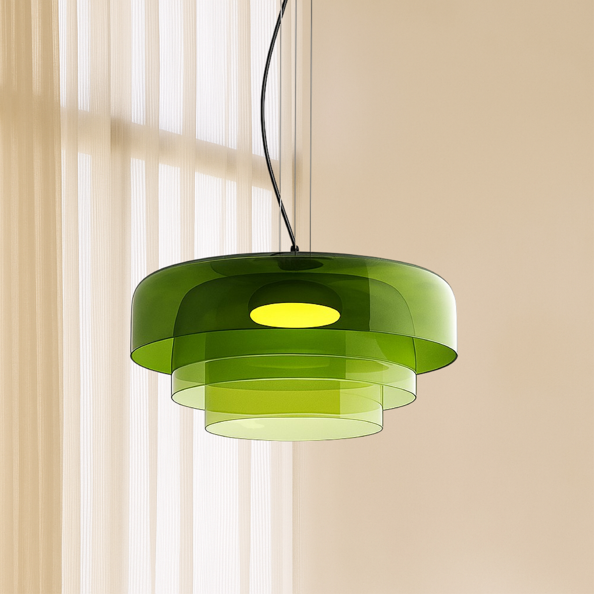 Layered Glass LED Pendant Light for Dining Room Kitchen and Living Room