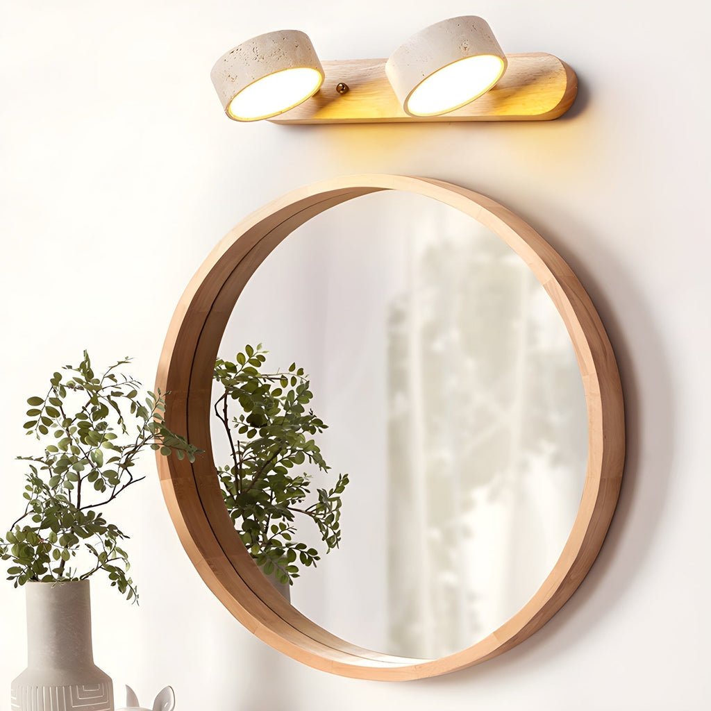 Modern Travertine Duo Wall Light for Bathroom, Hallway, or Bedroom
