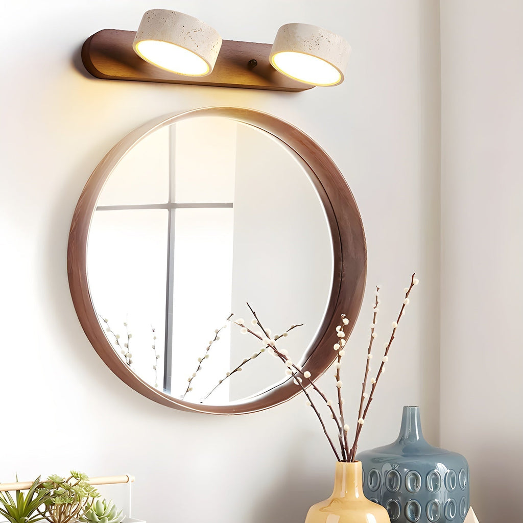 Modern Travertine Duo Wall Light for Bathroom, Hallway, or Bedroom
