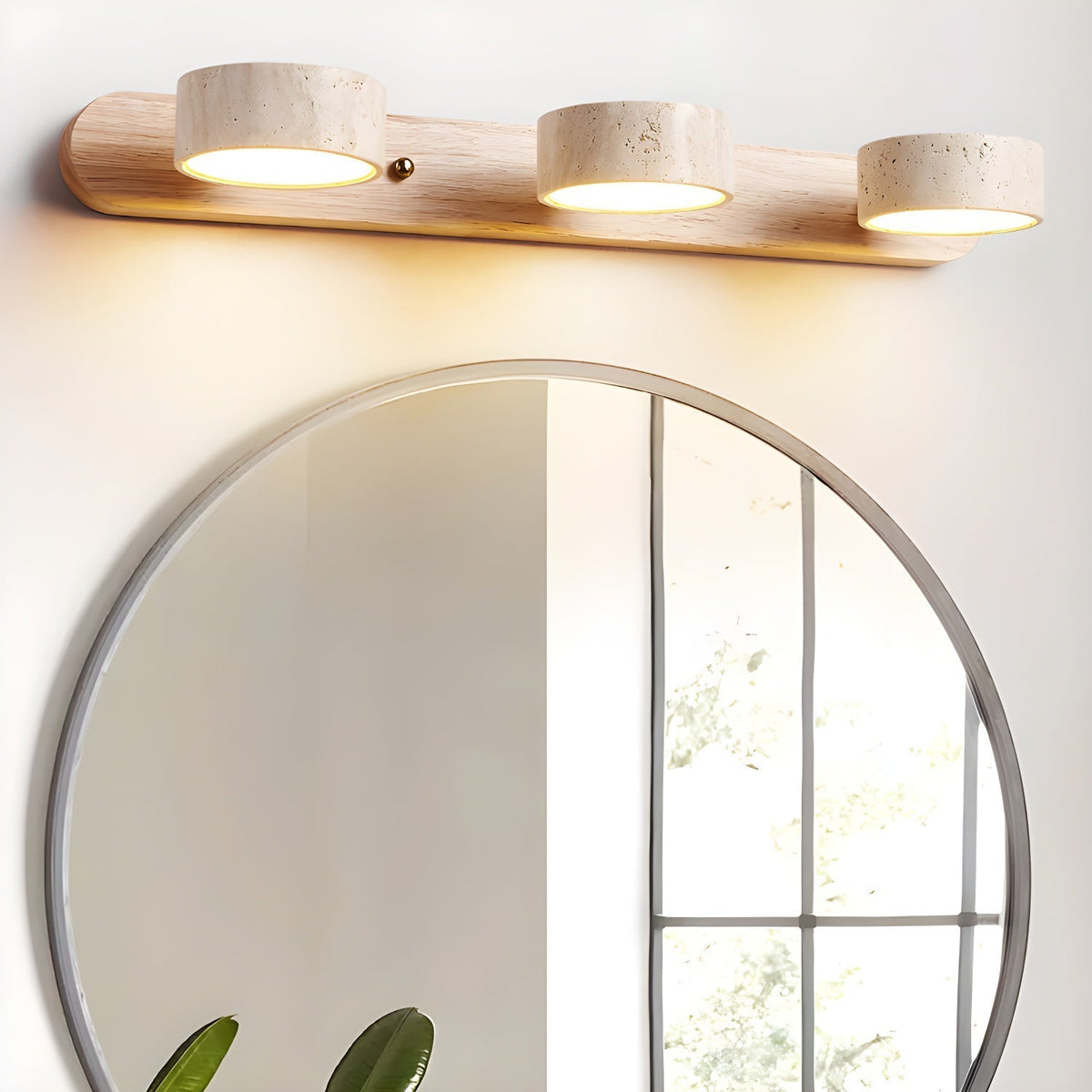 Modern Travertine Duo Wall Light for Bathroom, Hallway, or Bedroom