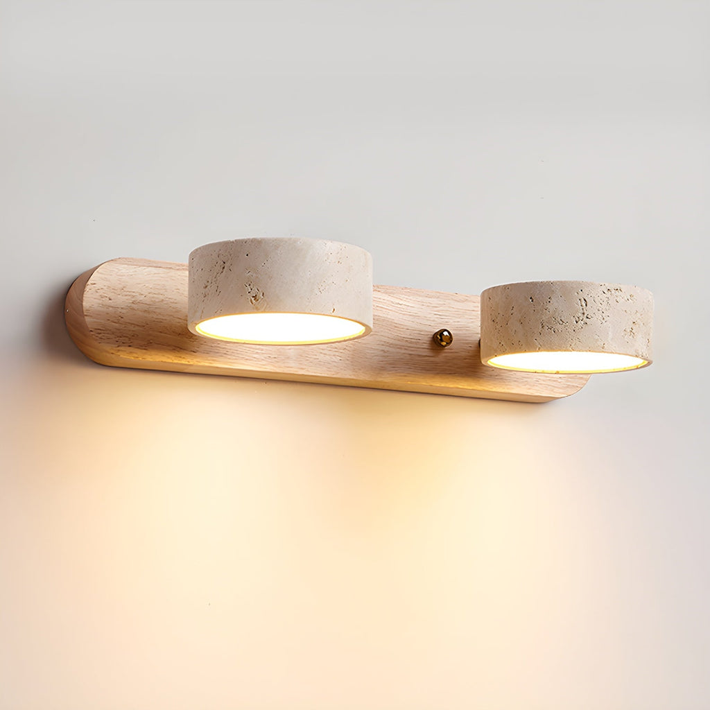 Modern Travertine Duo Wall Light for Bathroom, Hallway, or Bedroom
