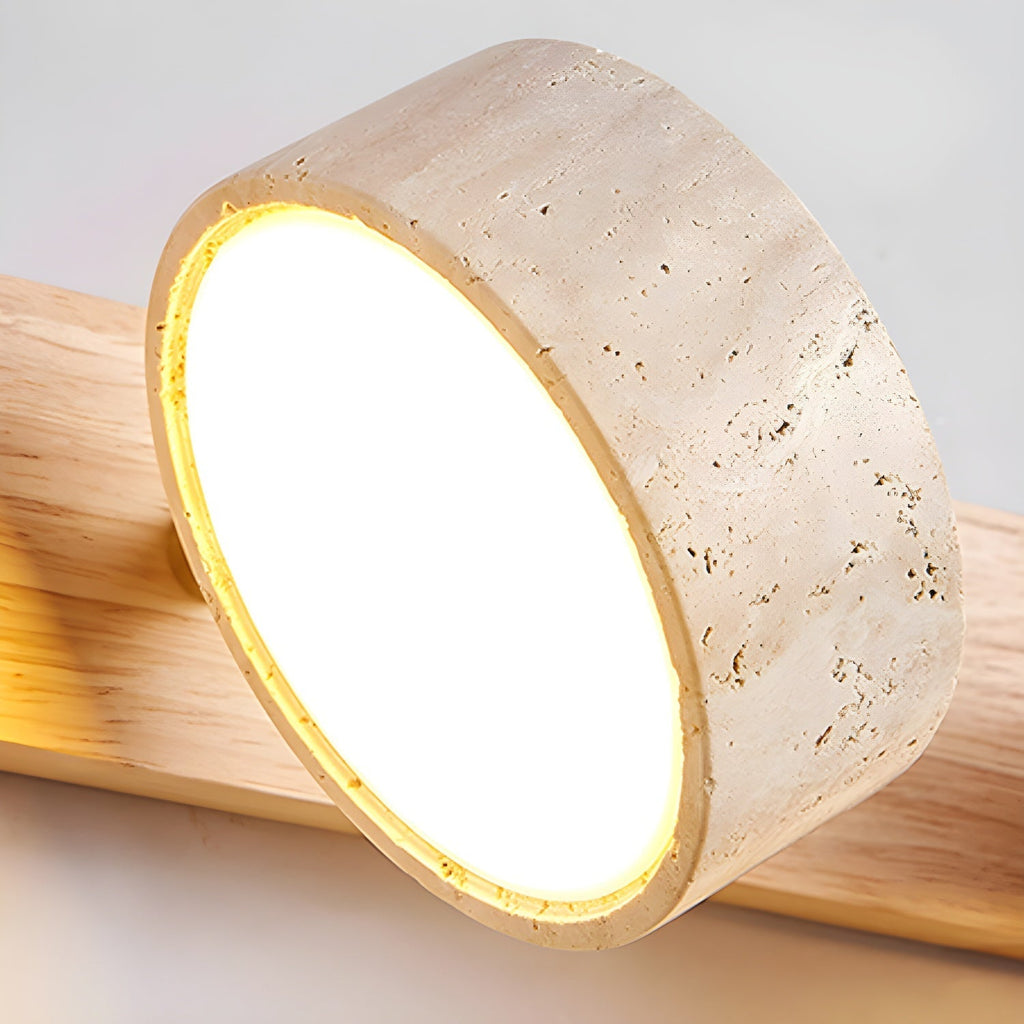 Modern Travertine Duo Wall Light for Bathroom, Hallway, or Bedroom
