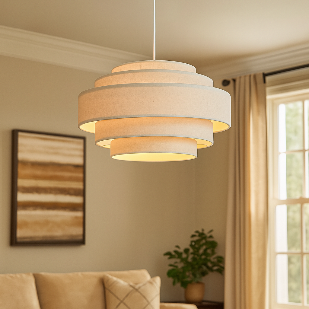 Wabi Sabi Tiered Fabric Pendant Lamp for Soft Ambient Lighting