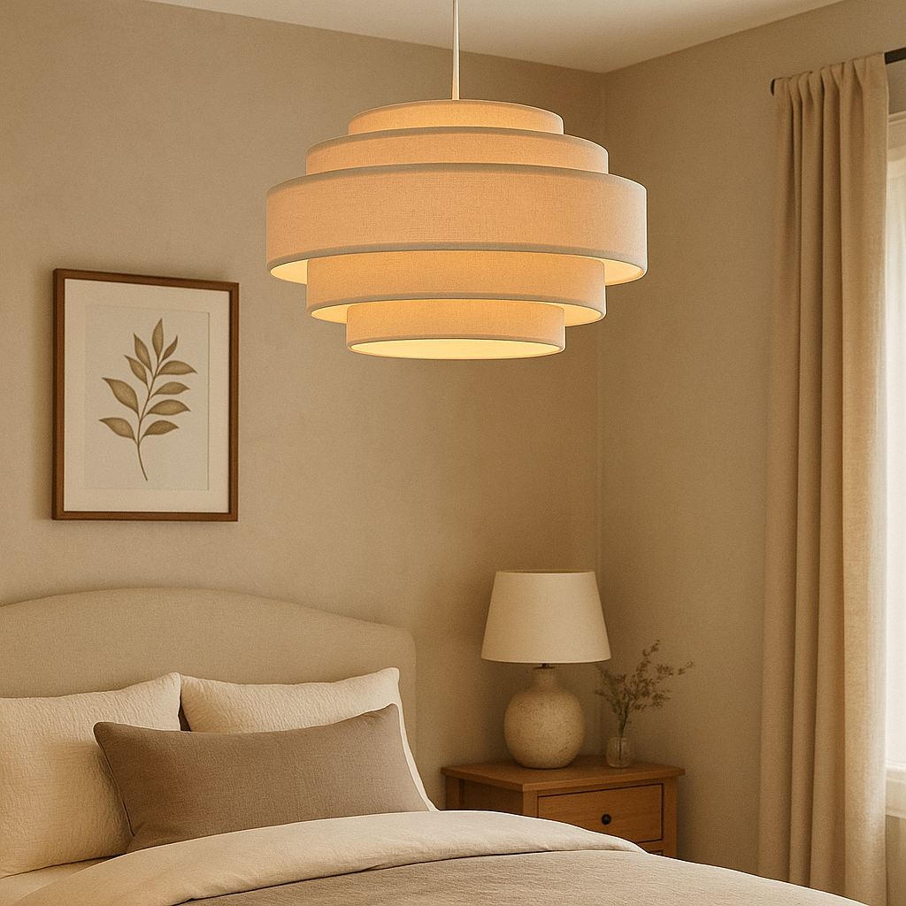 Wabi Sabi Tiered Fabric Pendant Lamp for Soft Ambient Lighting
