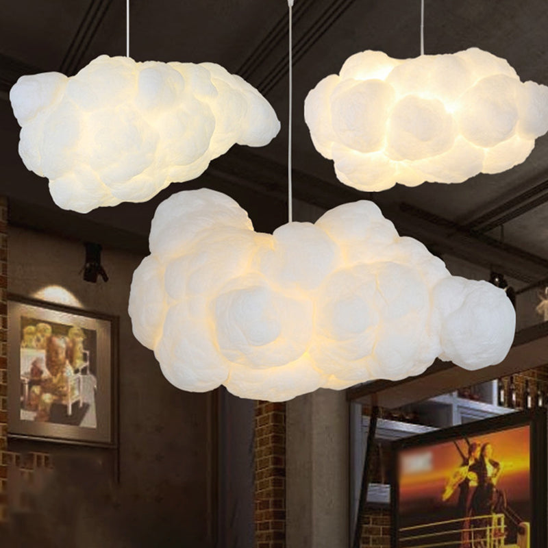 Cloud Shaped Textile Pendant Ceiling Light With Diffused Illumination