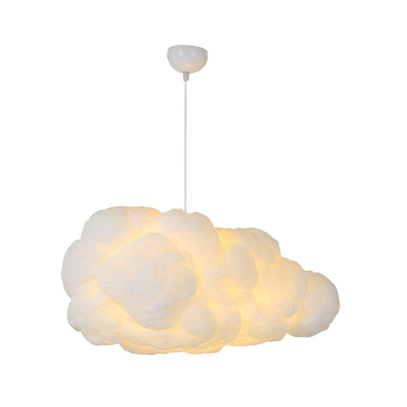 Cloud Shaped Textile Pendant Ceiling Light With Diffused Illumination