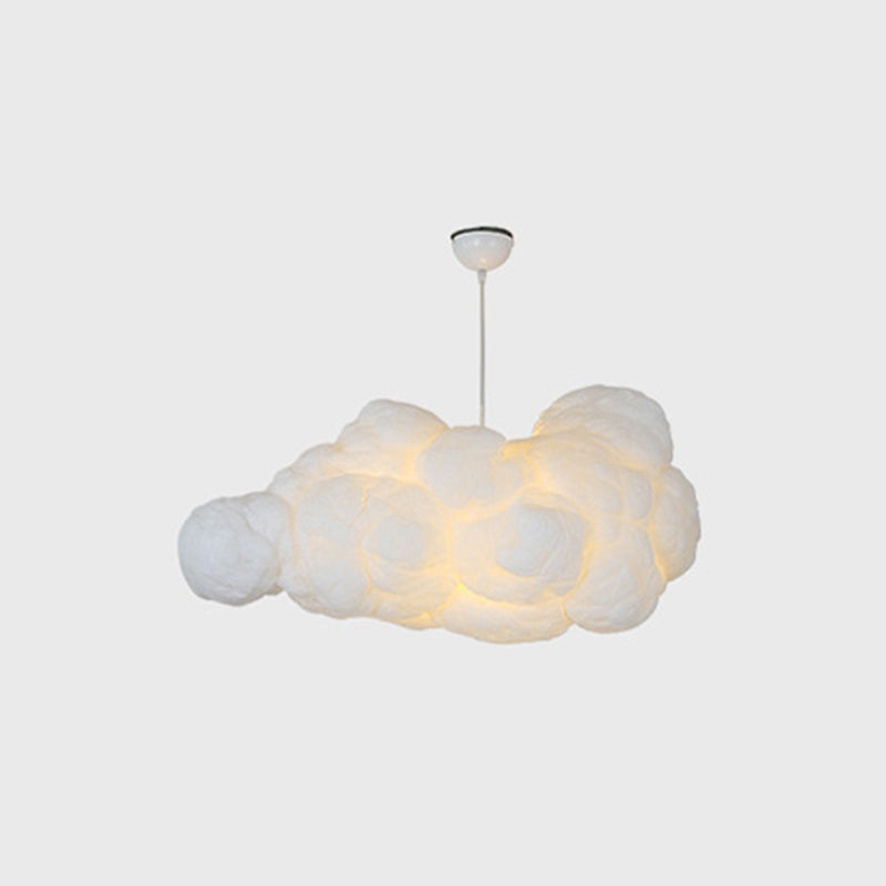 Cloud Shaped Textile Pendant Ceiling Light With Diffused Illumination