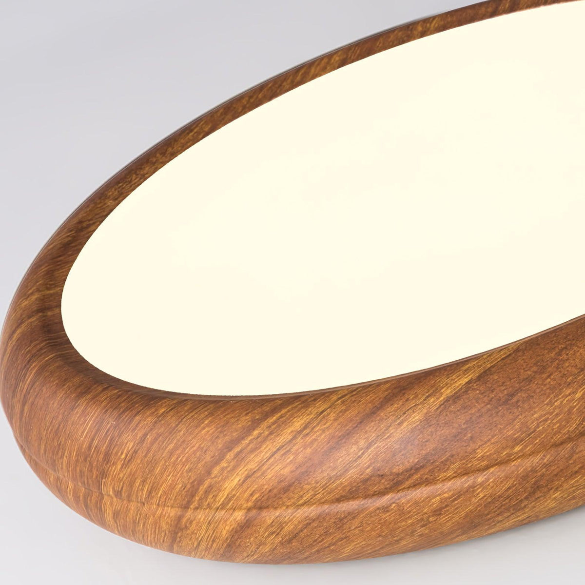 Woodgrain Round Flush Mount Ceiling Light With Acrylic Diffuser
