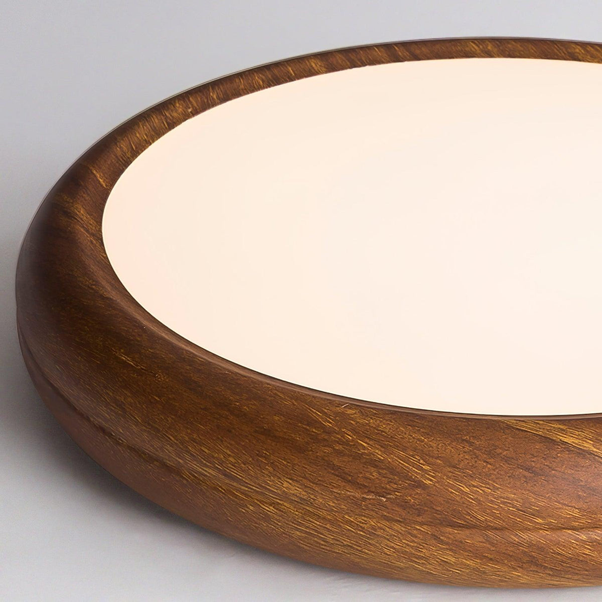 Woodgrain Round Flush Mount Ceiling Light With Acrylic Diffuser