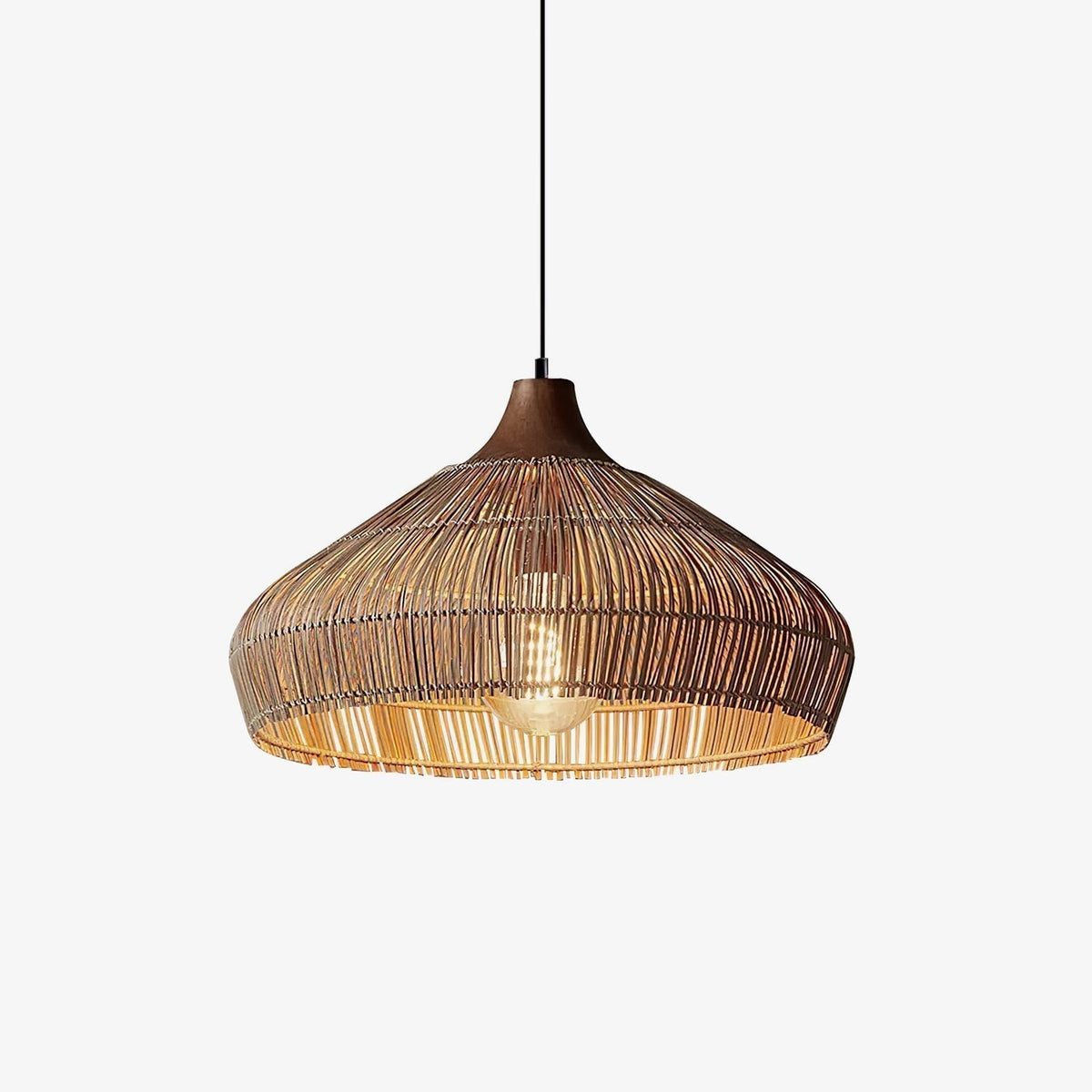Woven Rattan Pendant Light Fixture for Ambient Indoor Lighting