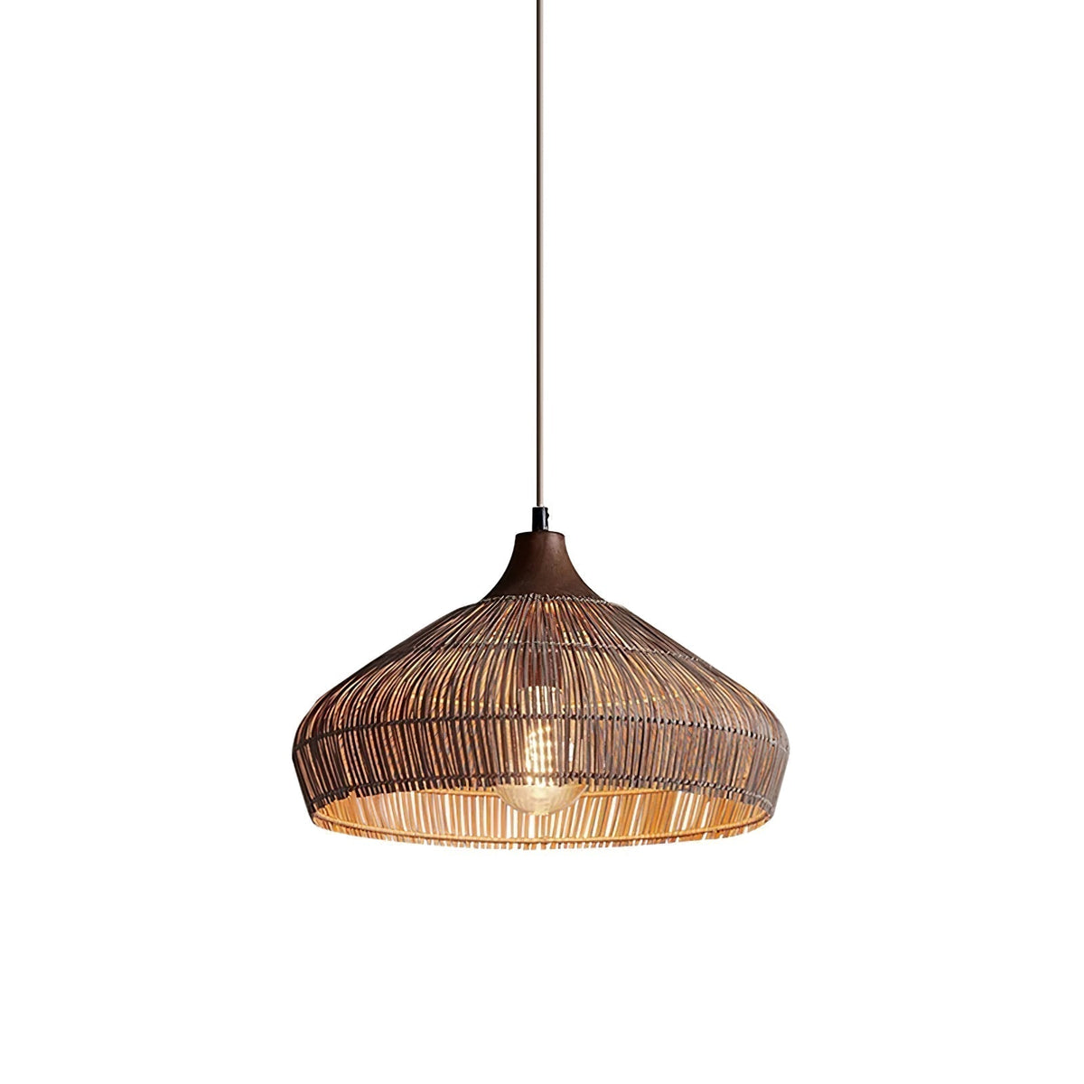 Woven Rattan Pendant Light Fixture for Ambient Indoor Lighting