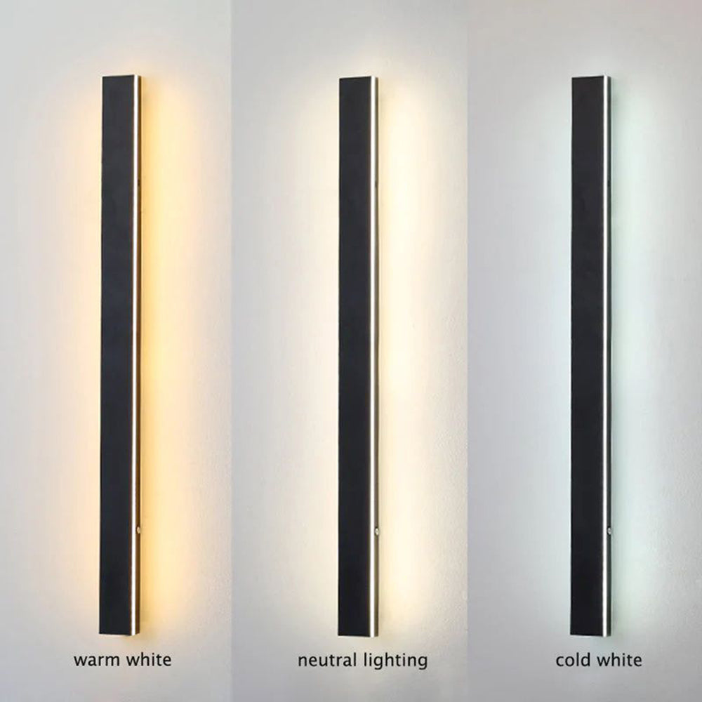 Architectural Vertical LED Wall Light Black Indoor Outdoor Lighting