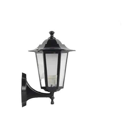 Outdoor Wall Lantern With Black Metal Frame and E27 Socket for Exterior Lighting