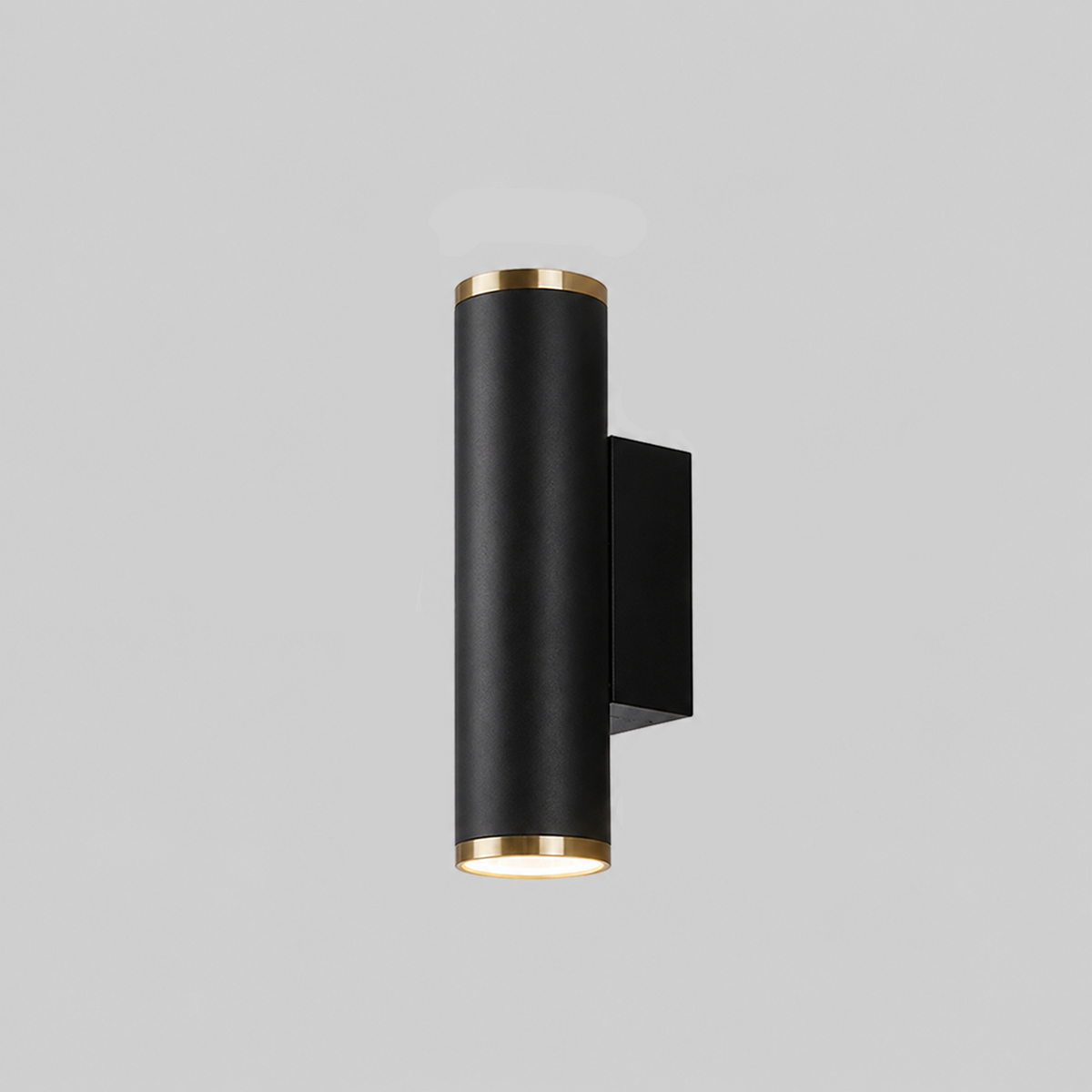 Modern LED Up And Down Outdoor Wall Light For Patio Black Gold Finish