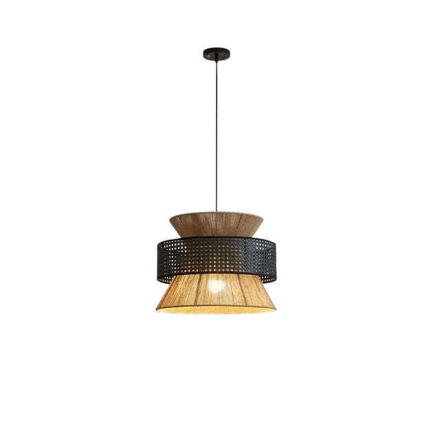 Japanese Woven Rattan Wabi Sabi Pendant Light for Ambient Lighting