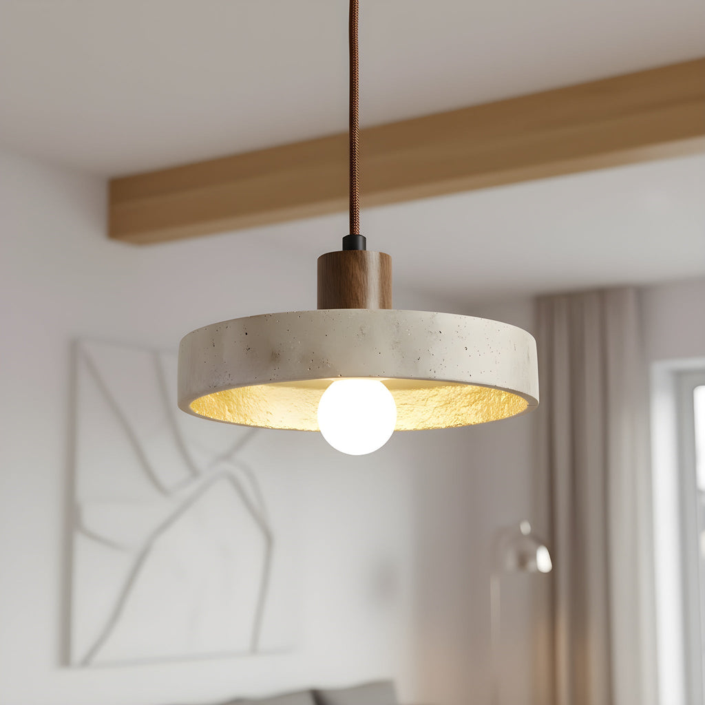 Stone Travertine Bauhaus Pendant Light for Dining and Kitchen Areas
