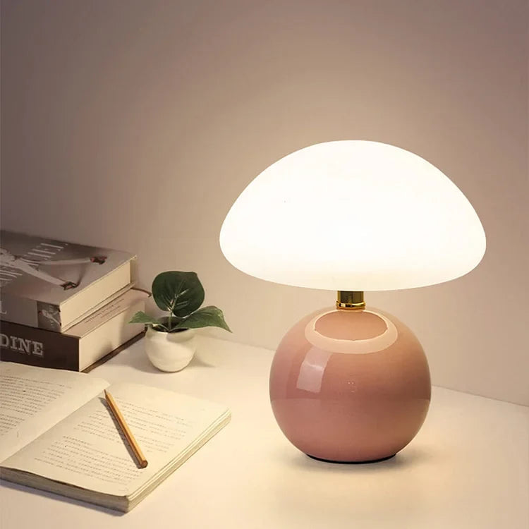 Retro Mushroom Table Lamp for Warm Bedside and Reading Illumination