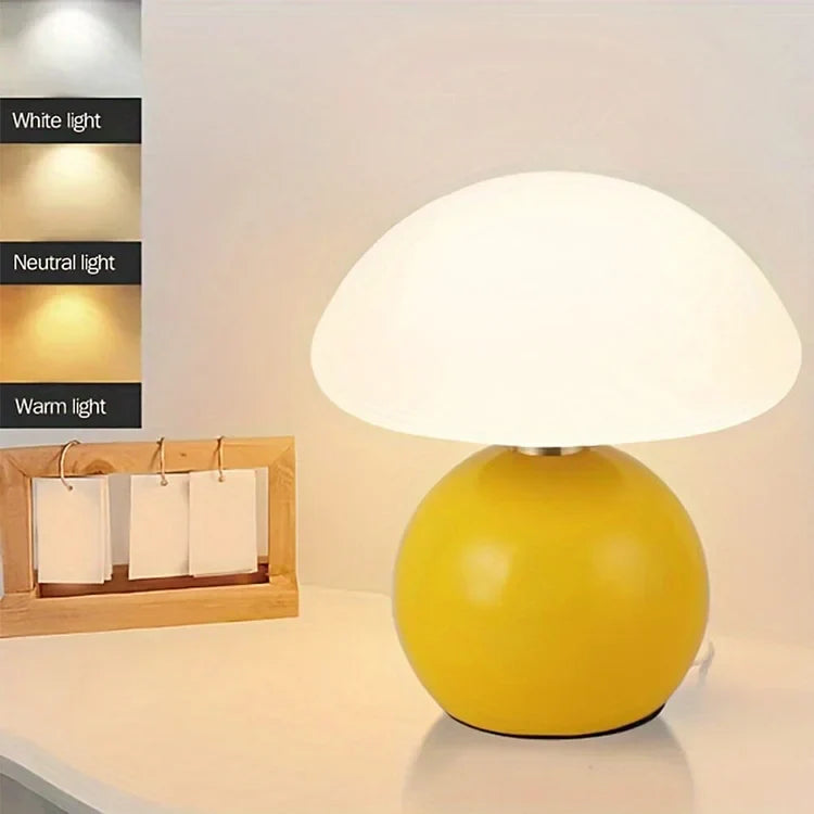 Retro Mushroom Table Lamp for Warm Bedside and Reading Illumination