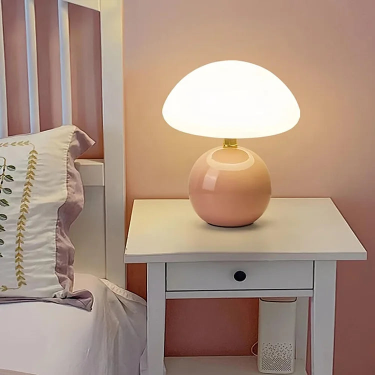 Retro Mushroom Table Lamp for Warm Bedside and Reading Illumination