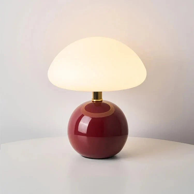 Modern Glass Mushroom Table Lamp for Ambient Bedside Lighting