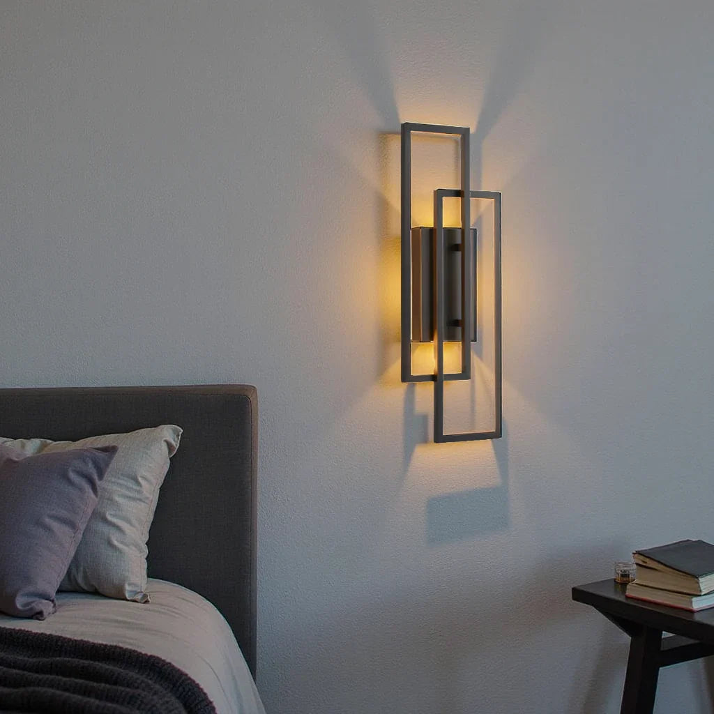 Wall Mounted LED Up And Down Light With Double Rectangle Frame