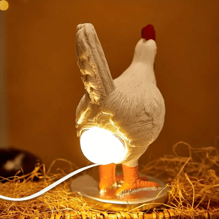Chicken Shaped LED Table Lamp With Integrated Light And Standing Base