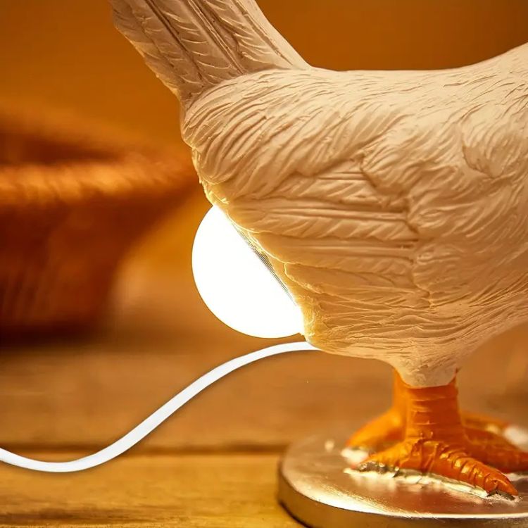Chicken Shaped LED Table Lamp With Integrated Light And Standing Base