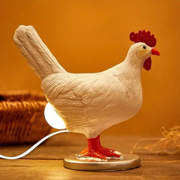 Chicken Shaped LED Table Lamp With Integrated Light And Standing Base
