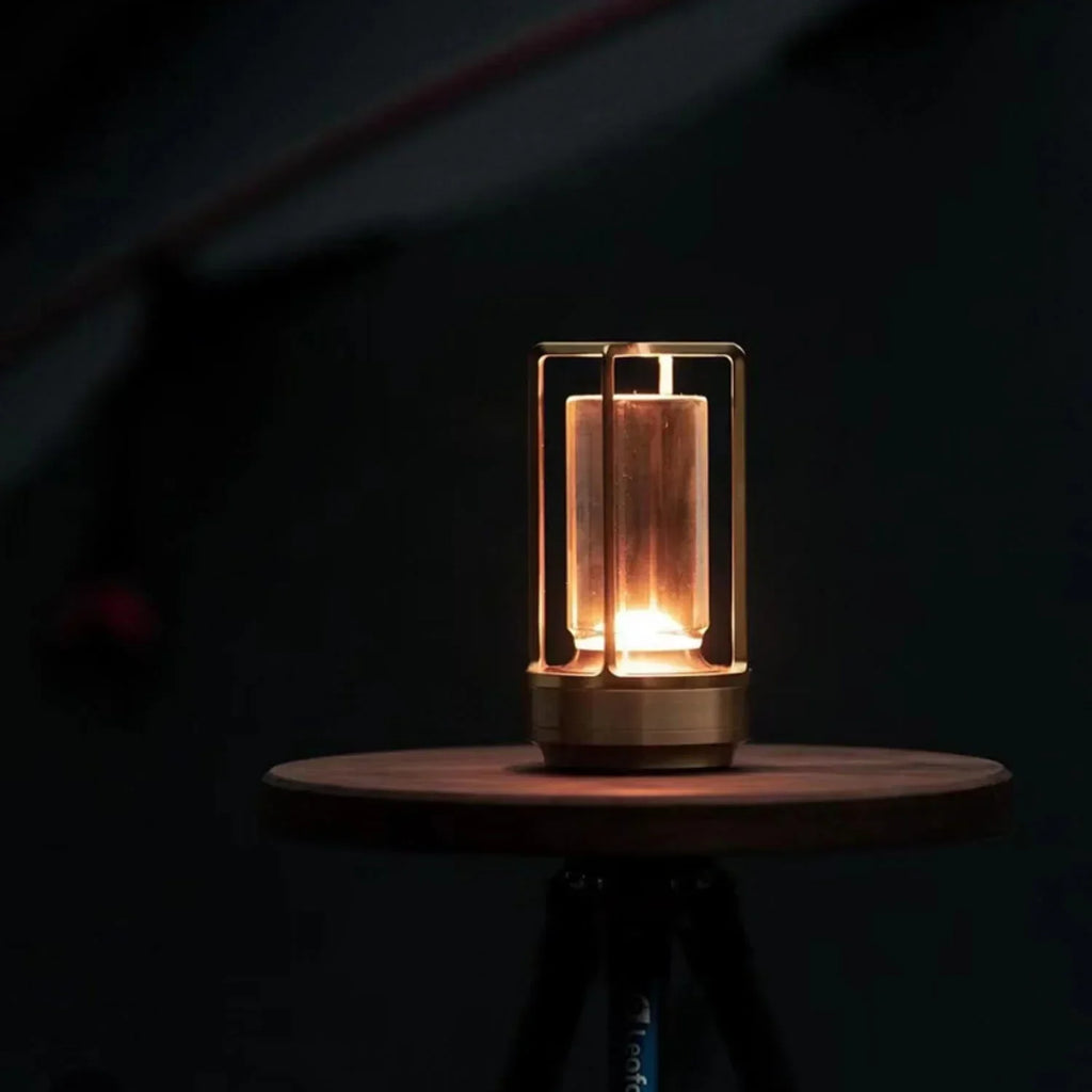 Modern Wireless Lantern Desk Lamp With Warm Ambient Lighting