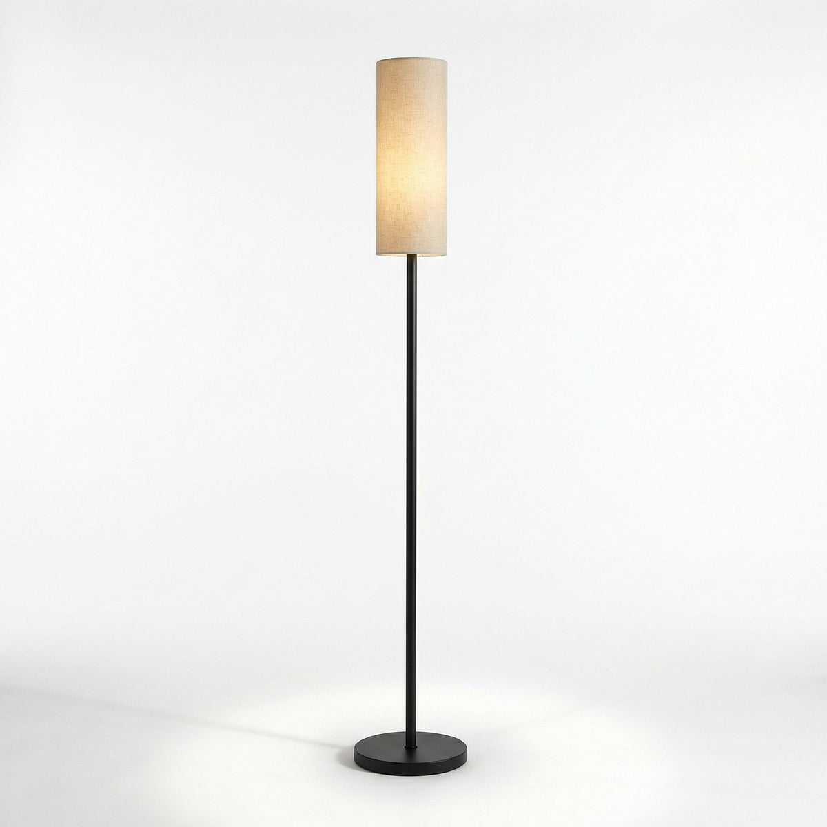 Modern Fabric Shade Floor Lamp With Iron Body For Warm Diffused Lighting