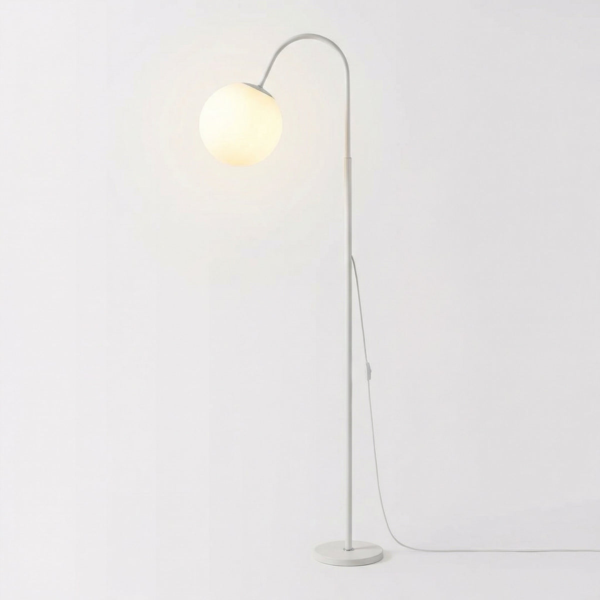 Nordic Moon Globe Floor Lamp Modern Standing Light With Frosted Shade