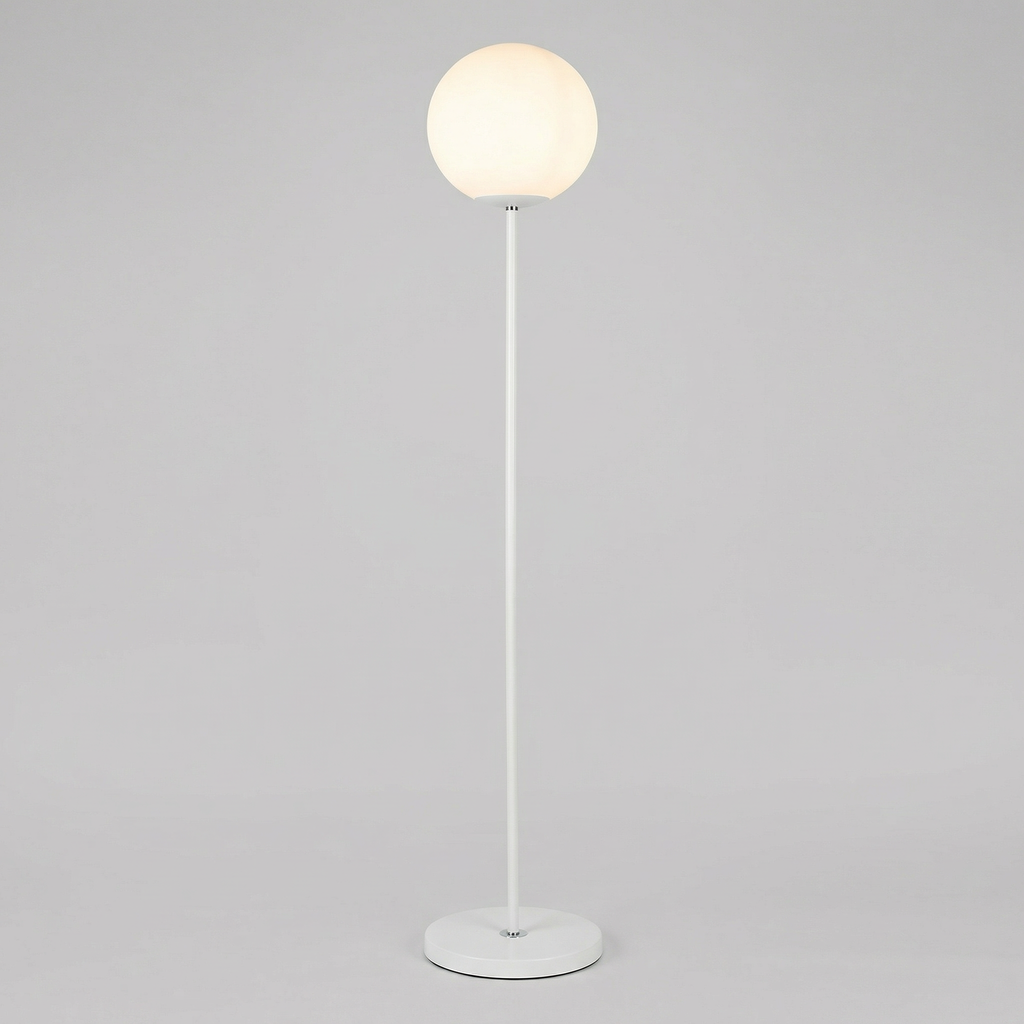 Modern Nordic Globe Floor Lamp With Frosted Shade For Soft Lighting