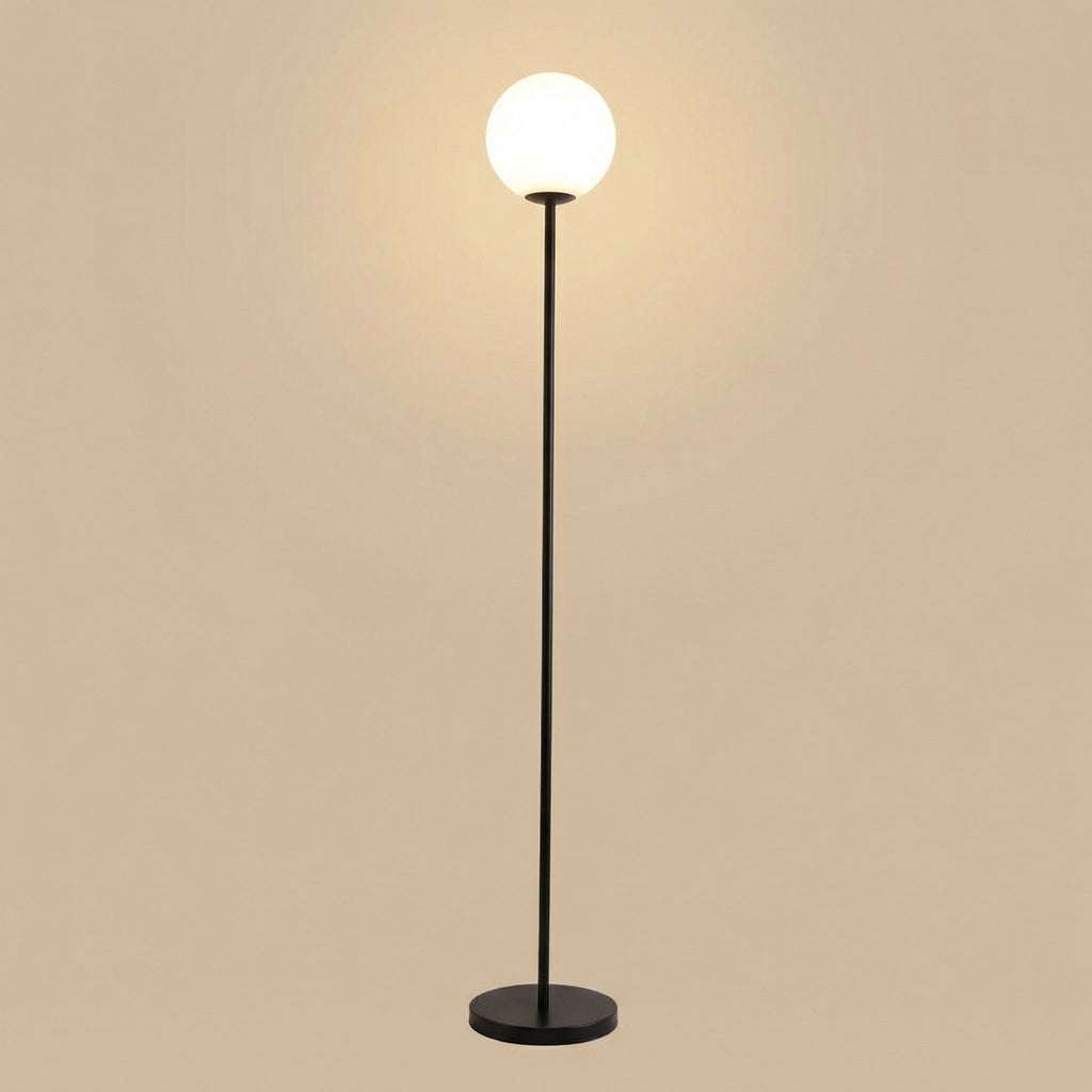 Modern Nordic Globe Floor Lamp With Frosted Shade For Soft Lighting