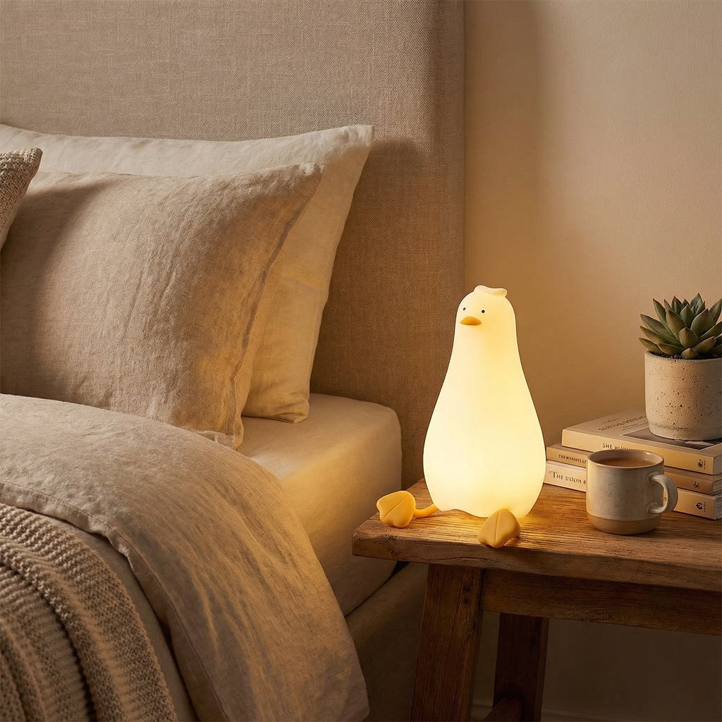 Duck Silicone Night Light Soft Squeeze Bedside Lamp for Bedroom