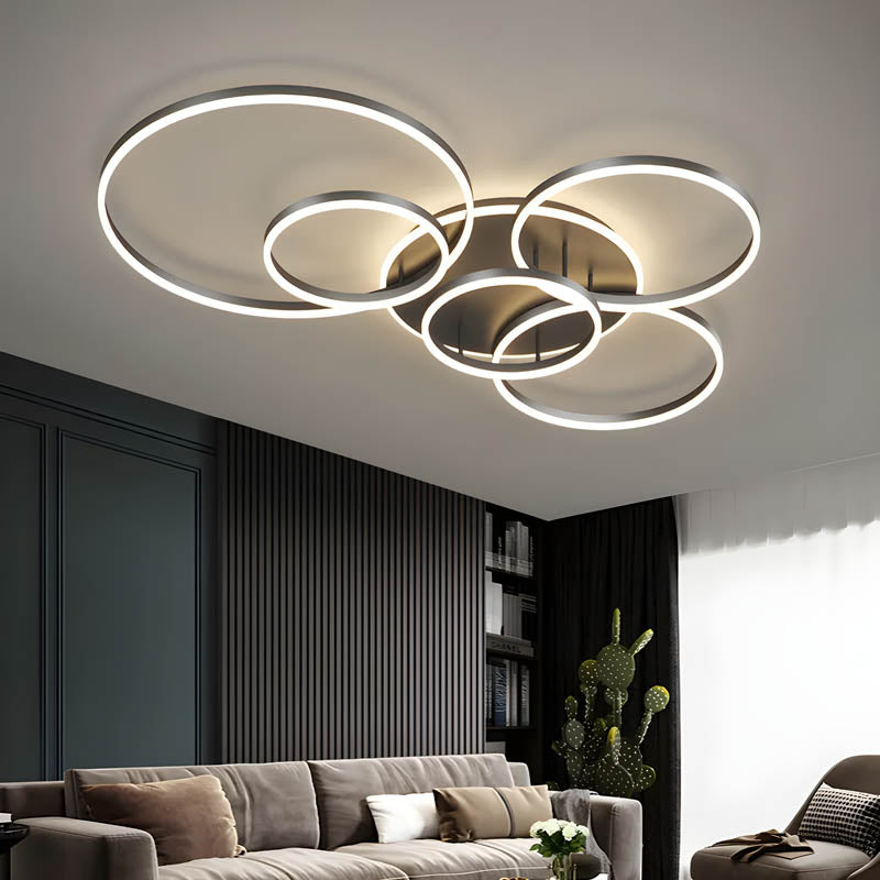 Modern Multi-Ring LED Ceiling Light for Ambient Illumination