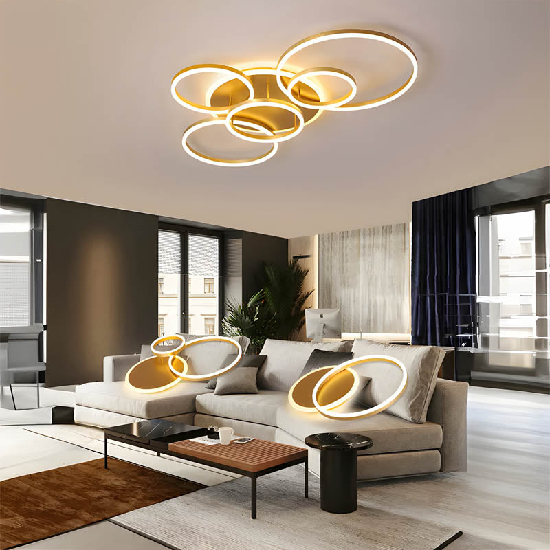 Modern Multi-Ring LED Ceiling Light for Ambient Illumination