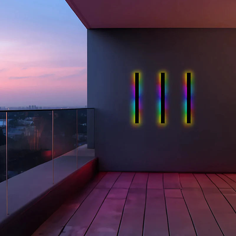 Architectural Vertical LED Wall Light Black Indoor Outdoor Lighting