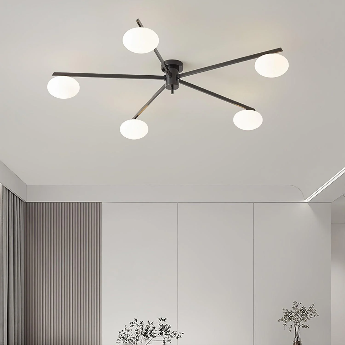 Modern Multi Arm Ceiling Light for Ambient Room Illumination