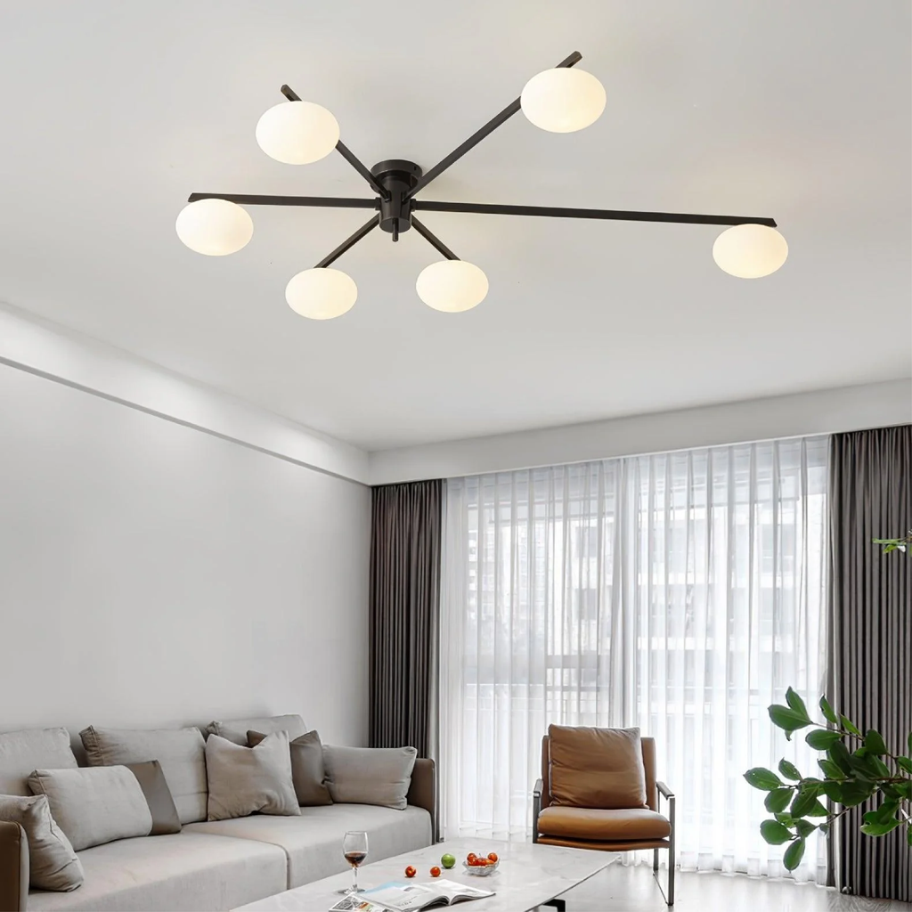Modern Multi Arm Ceiling Light for Ambient Room Illumination