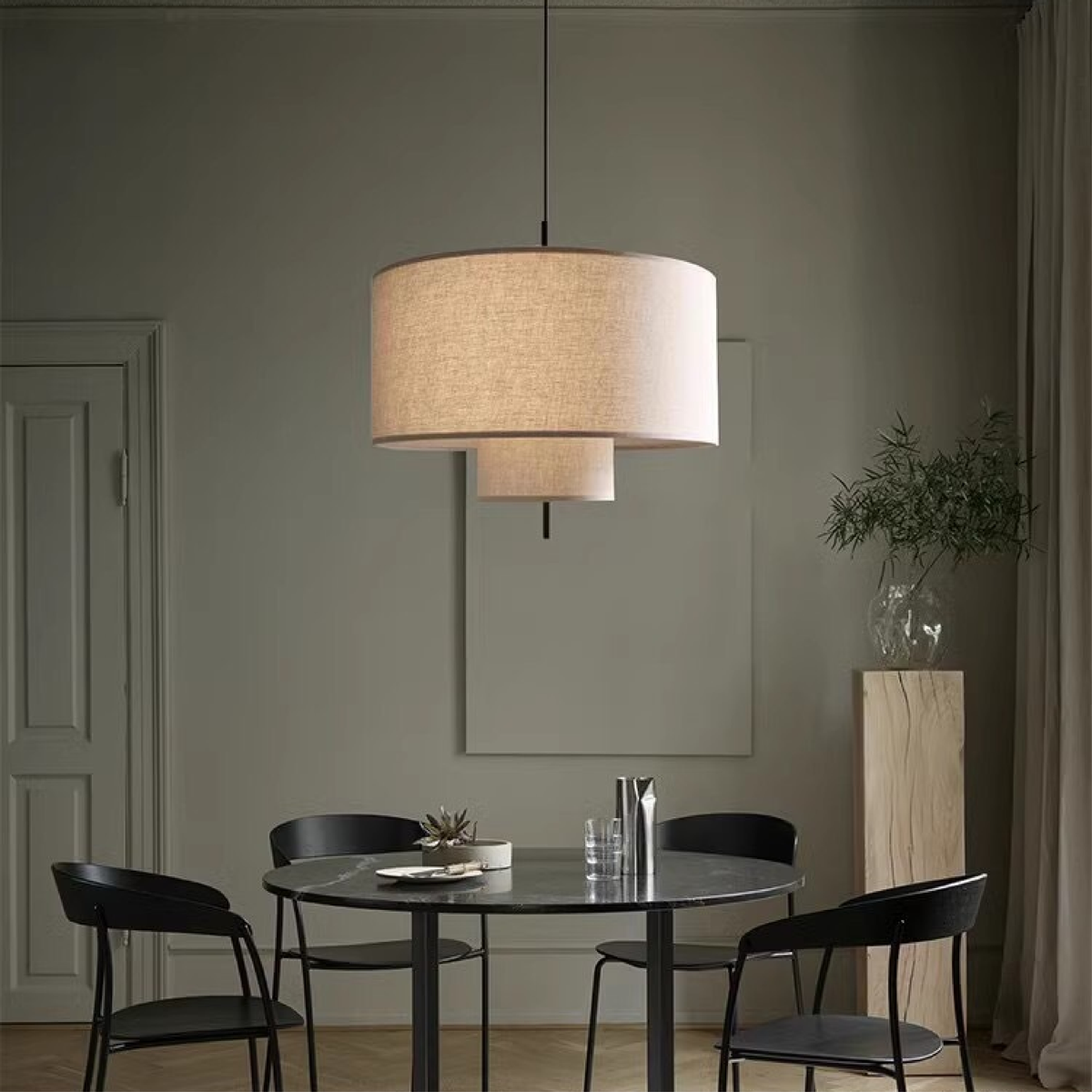 Minimalist Silk Pendant Light for Soft Ambient Room Lighting