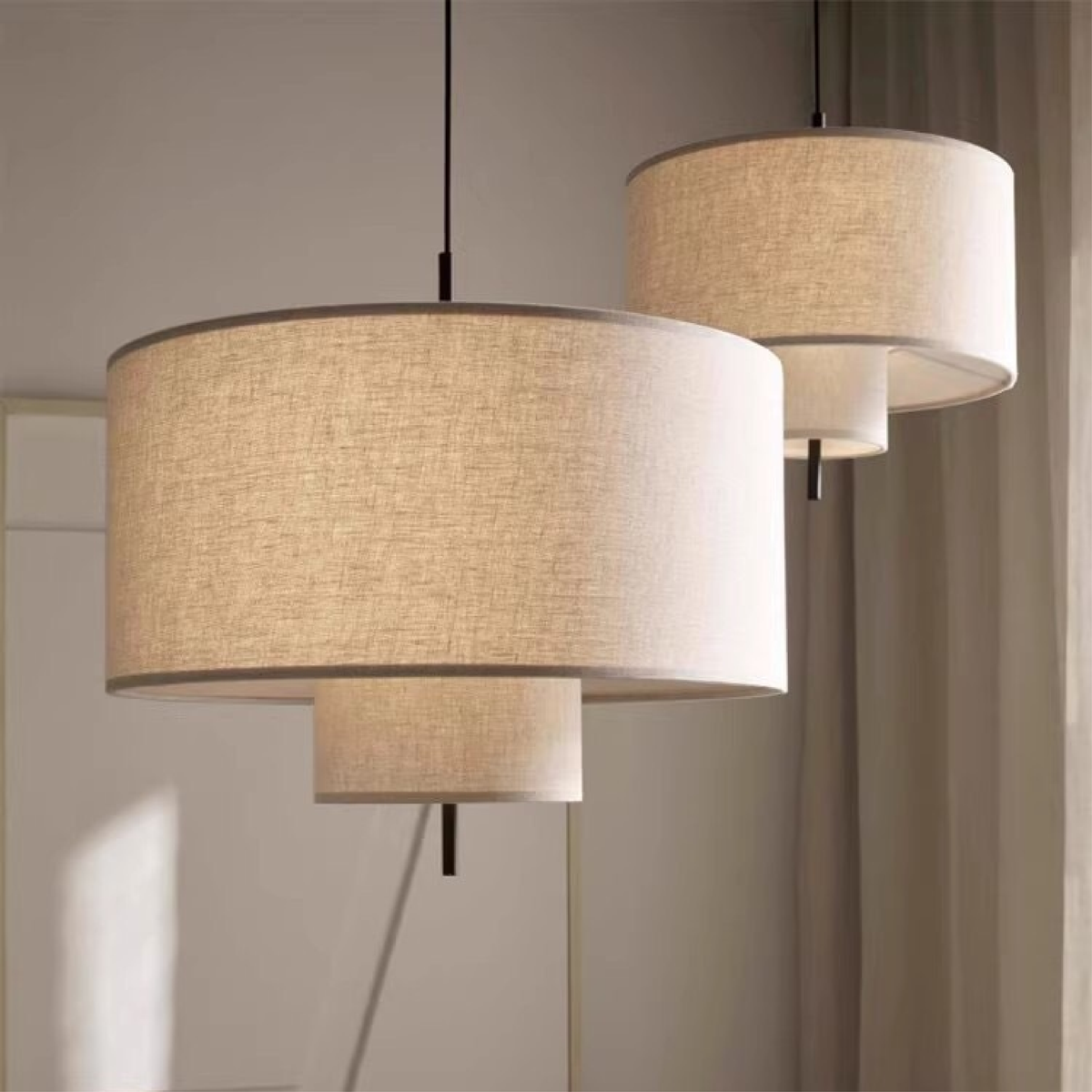 Minimalist Silk Pendant Light for Soft Ambient Room Lighting