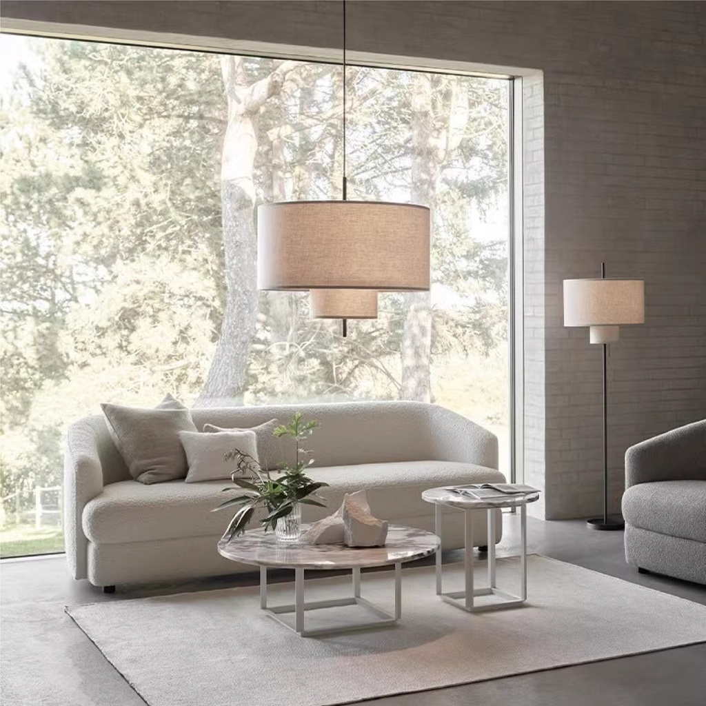 Minimalist Silk Pendant Light for Soft Ambient Room Lighting
