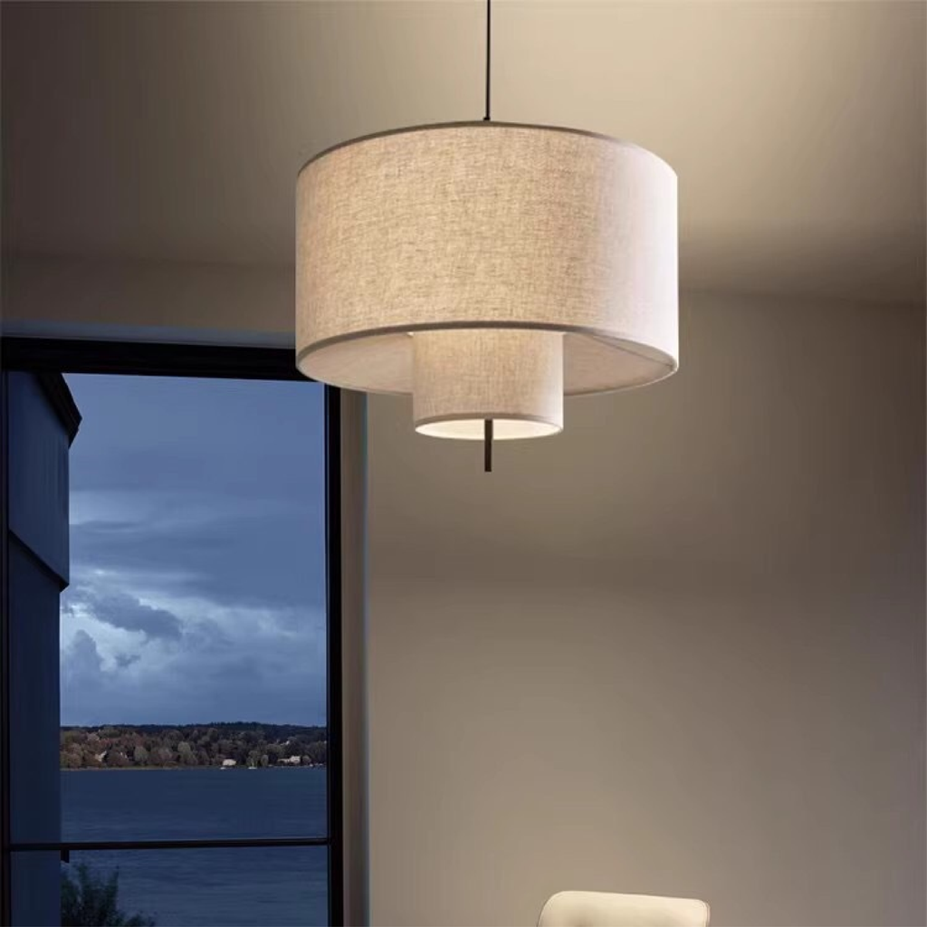 Minimalist Silk Pendant Light for Soft Ambient Room Lighting