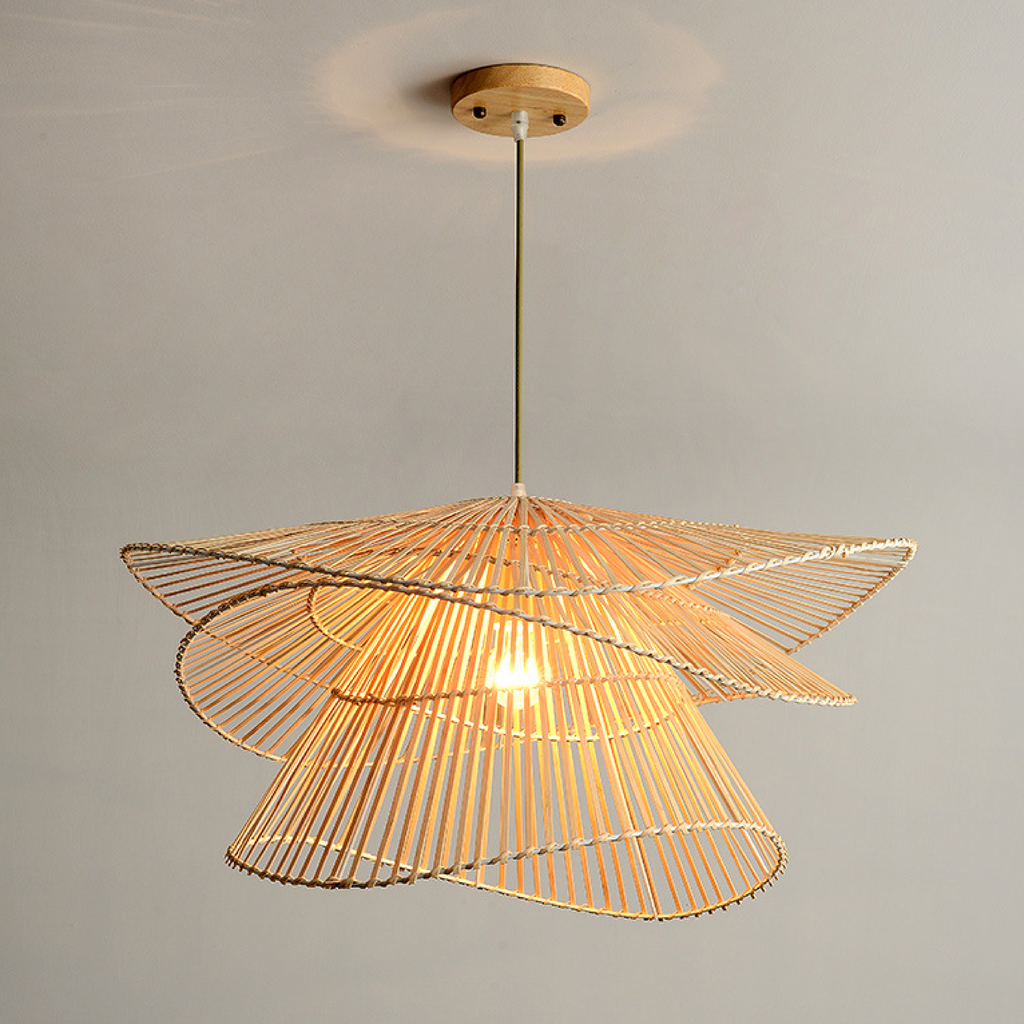Organic Rattan Pendant Light With Woven Shade For Ambient Lighting