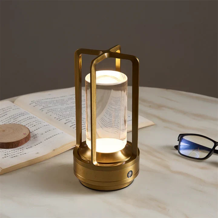 Modern Wireless Lantern Desk Lamp With Warm Ambient Lighting