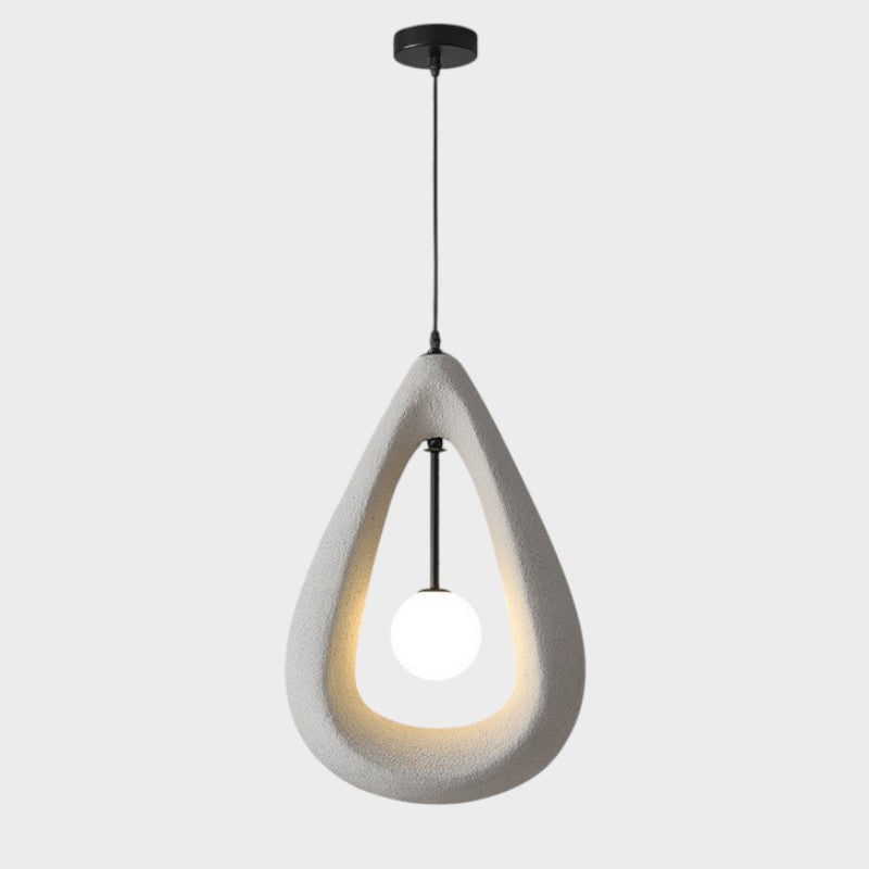 Japandi Oval Pendant Light Metal And Acrylic Ambient Ceiling Lamp