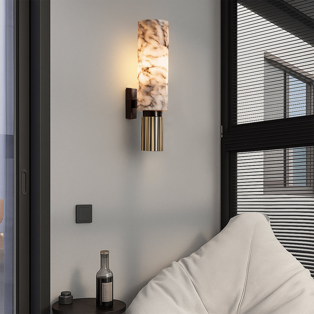 Copper Stone Marble LED Wall Light for Ambient Illumination