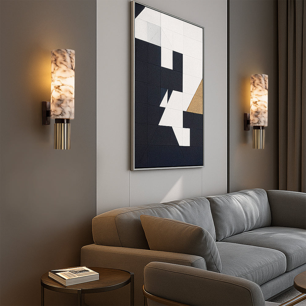Copper Stone Marble LED Wall Light for Ambient Illumination